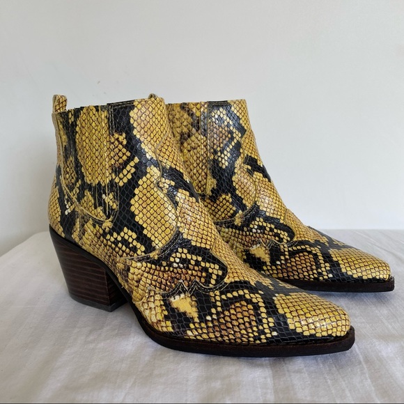 Sam Edelman Winona Snakeskin Leather Ankle Boots 5.5 - Picture 4 of 8